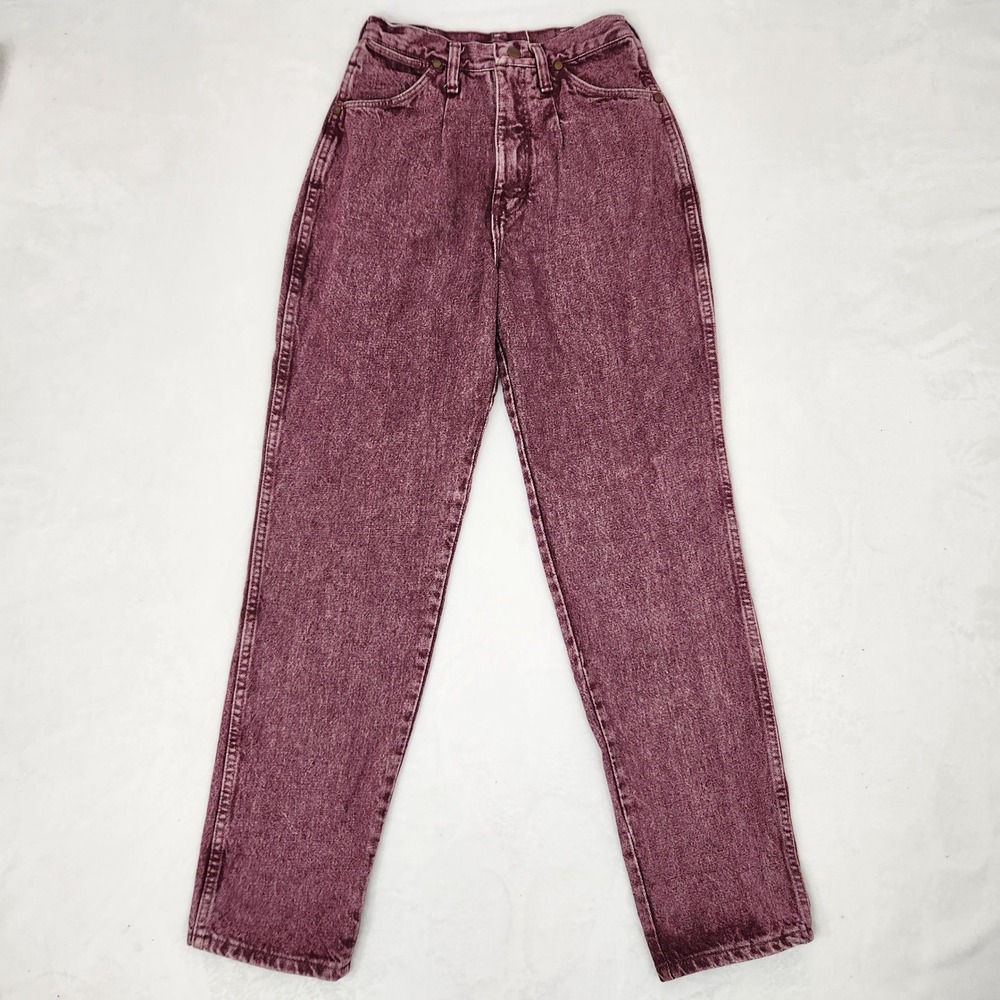 Vintage Wrangler Riata Purple Acid Wash Jeans High Rise Western 16MWZRF USA Made